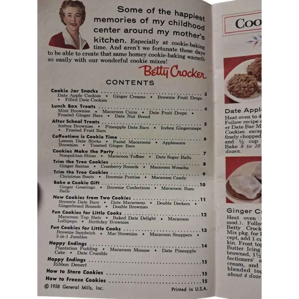 Vintage Betty Crocker's Country Kitchen Cookies Recipes Booklet‎ Printed 1958